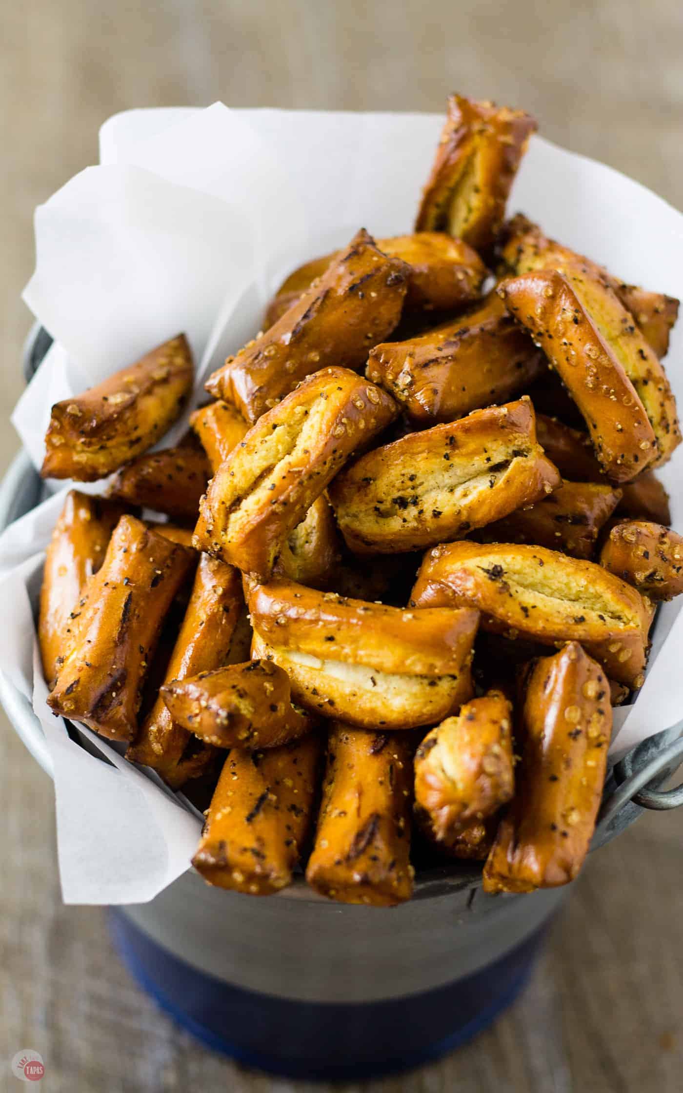 Hard to put these Sriracha Black Pepper Pretzel Nuggets down once you start eating them | Take Two Tapas | #Sriracha #Pretzels #BlackPepper #Snacks #PretzelRecipes