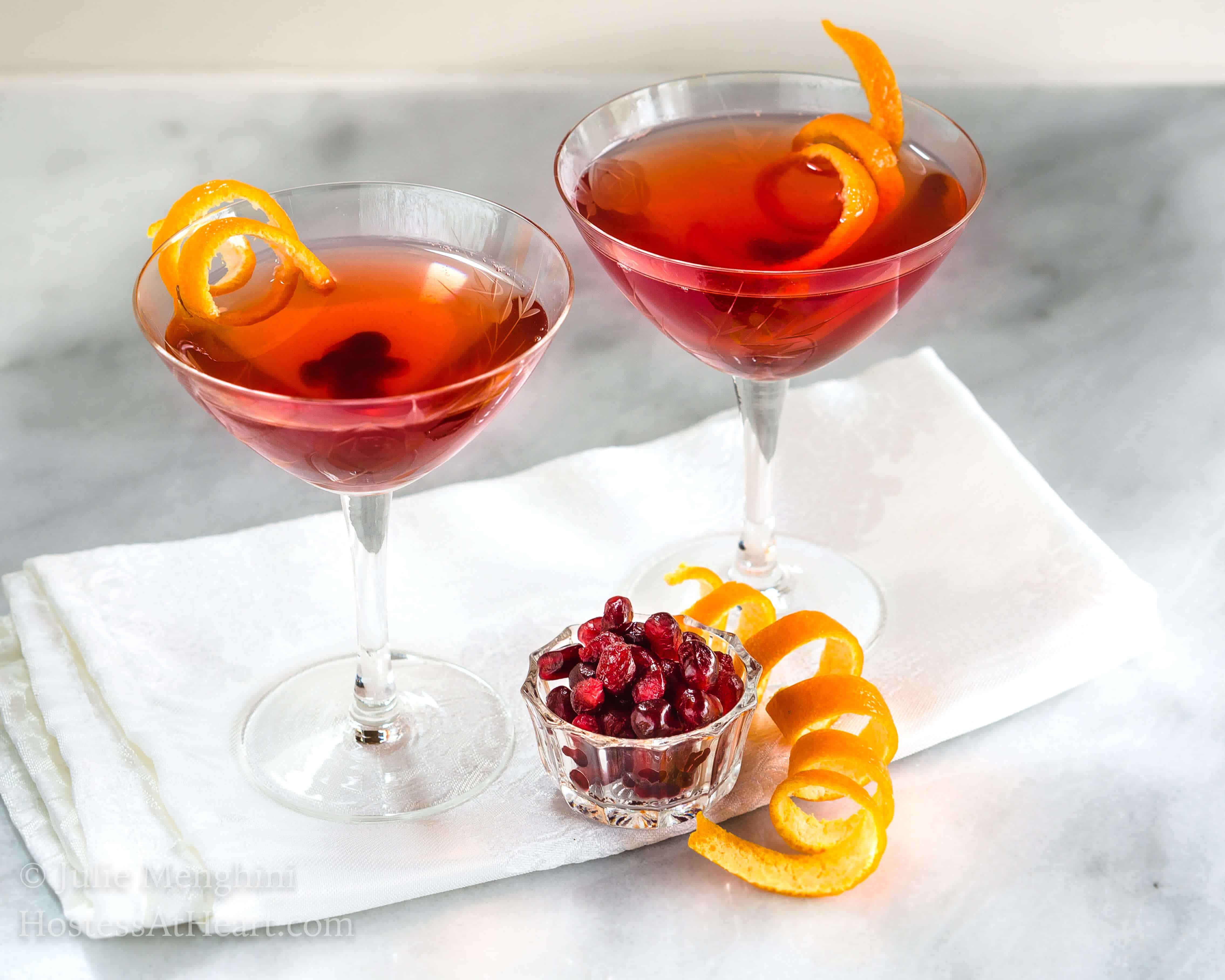 This Easy Pomegranate Clementine Vodka Cocktail Recipe is party ready.  It'll appeal to the boozy purest as well as the occasional sipper.