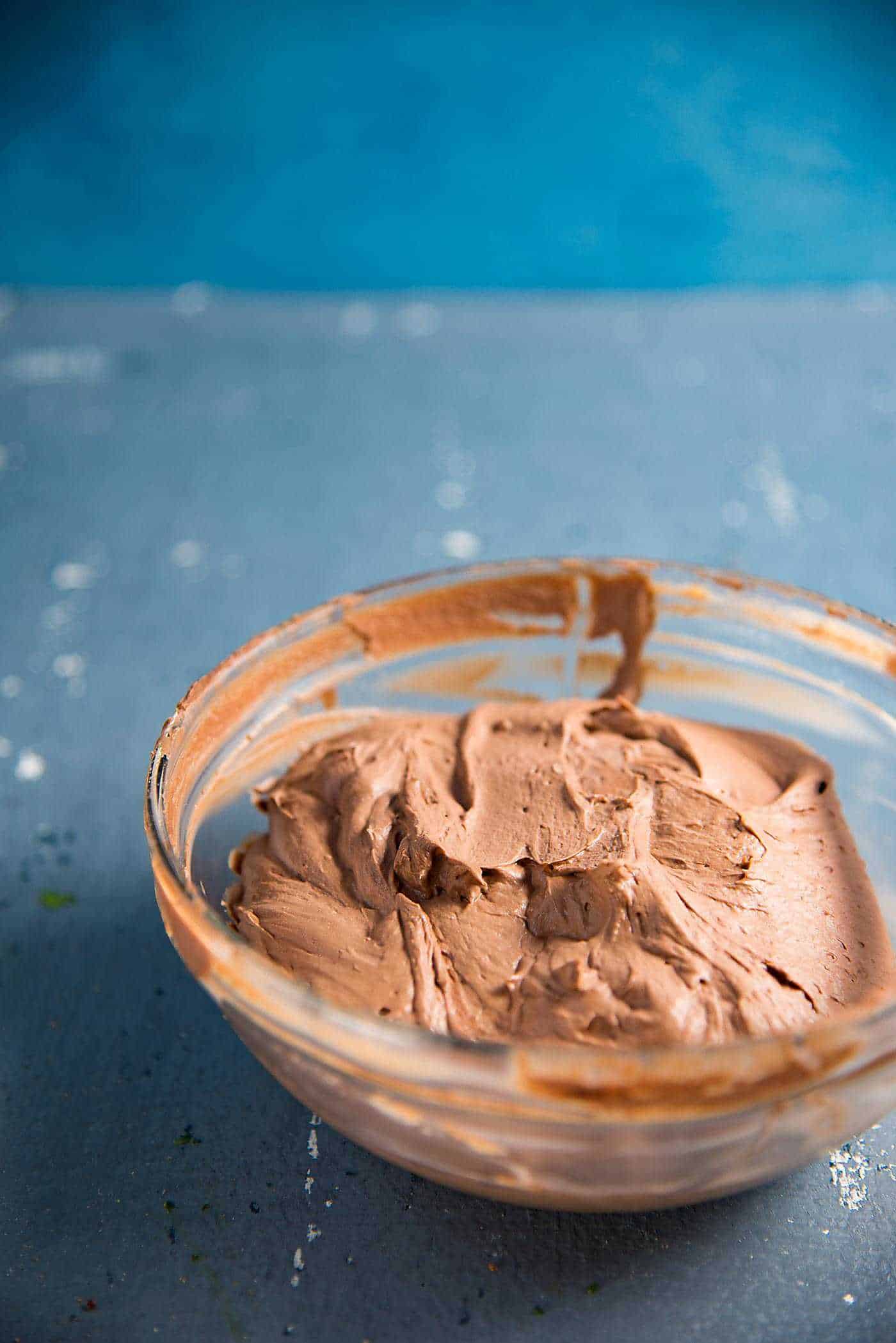 No Bake Cheesecake filling in a bowl