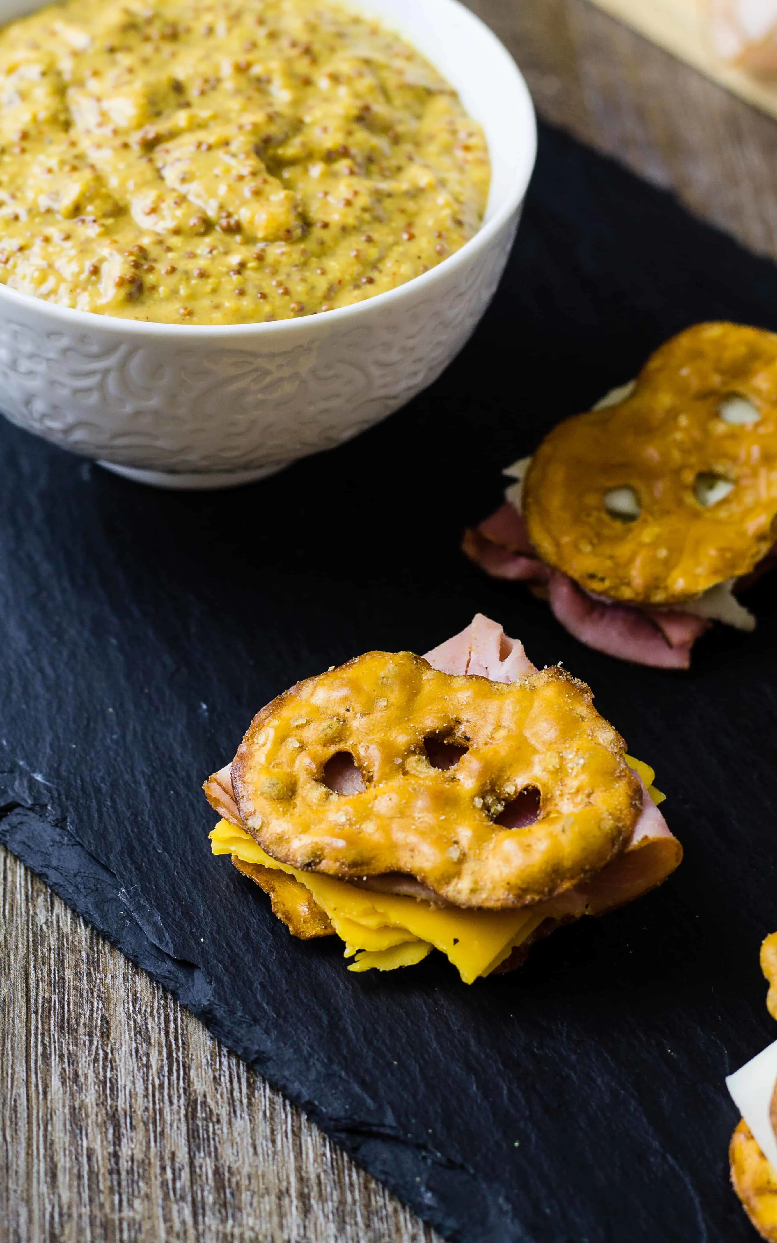 overhead of Crispy Mini Pretzel Sliders