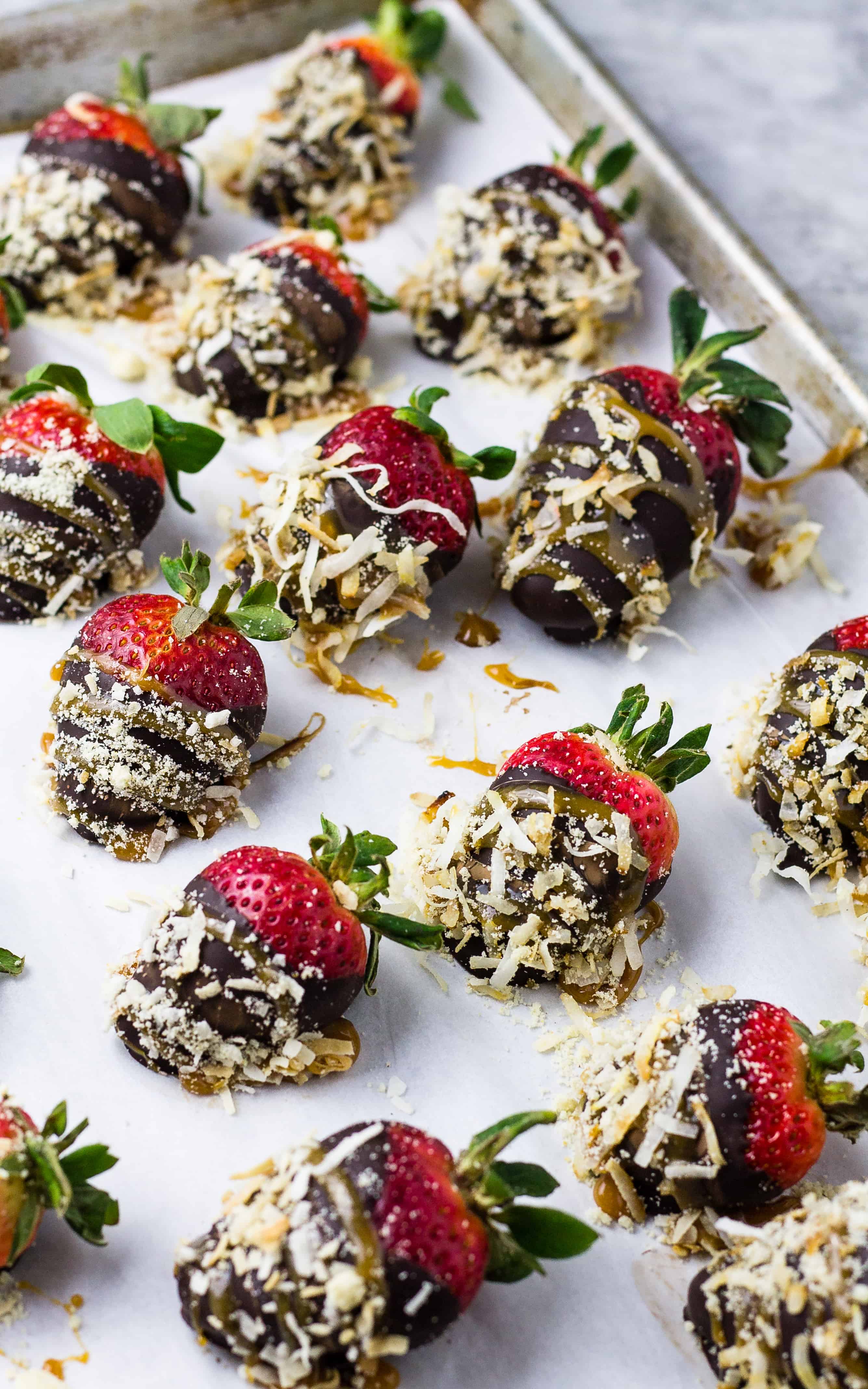 chocolate dipped strawberries on wax paper