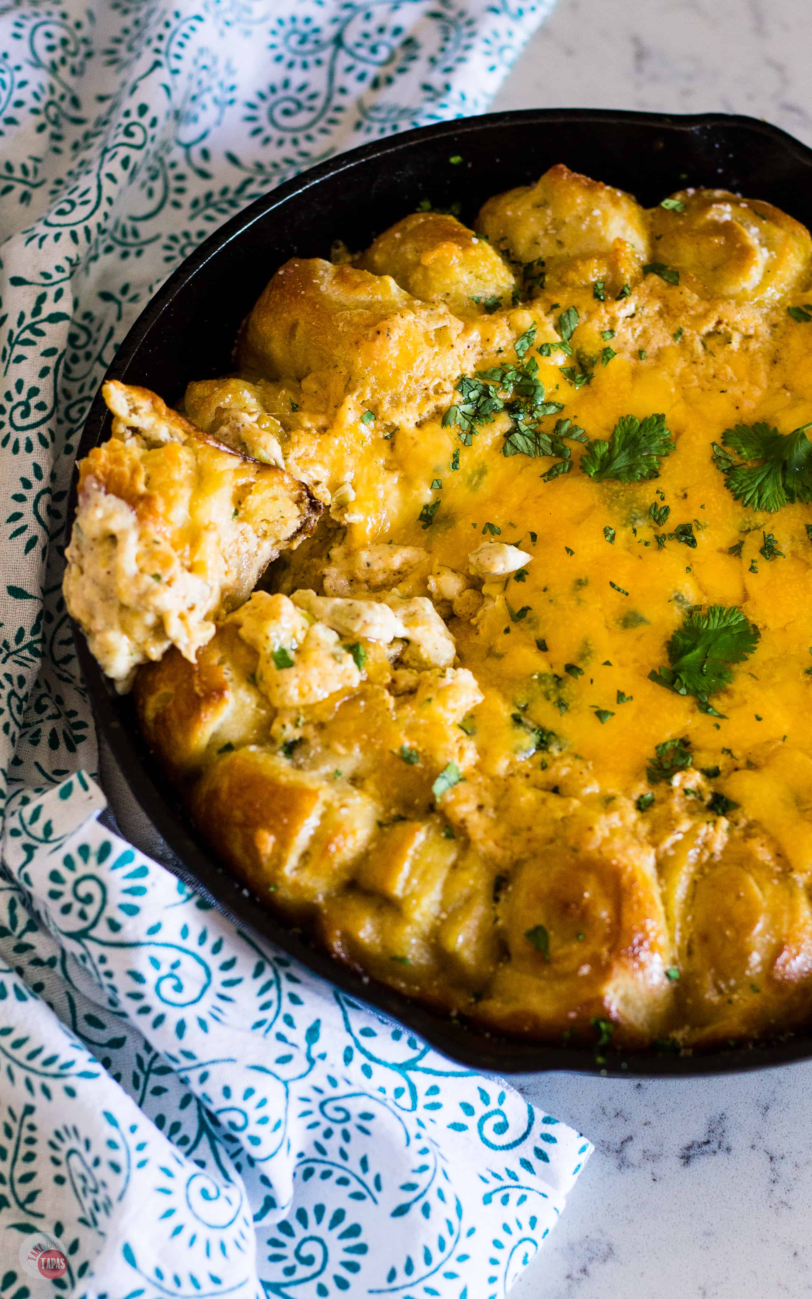 Cheesy and Bubbly Mexican Beer Cheese Skillet Dip with Shortcut Soft Pretzels | Take Two Tapas | #BeerCheese #SkilletDip #MexicanDishes #OnePanDip #Baked #MexicanRecipes #SoftPretzels