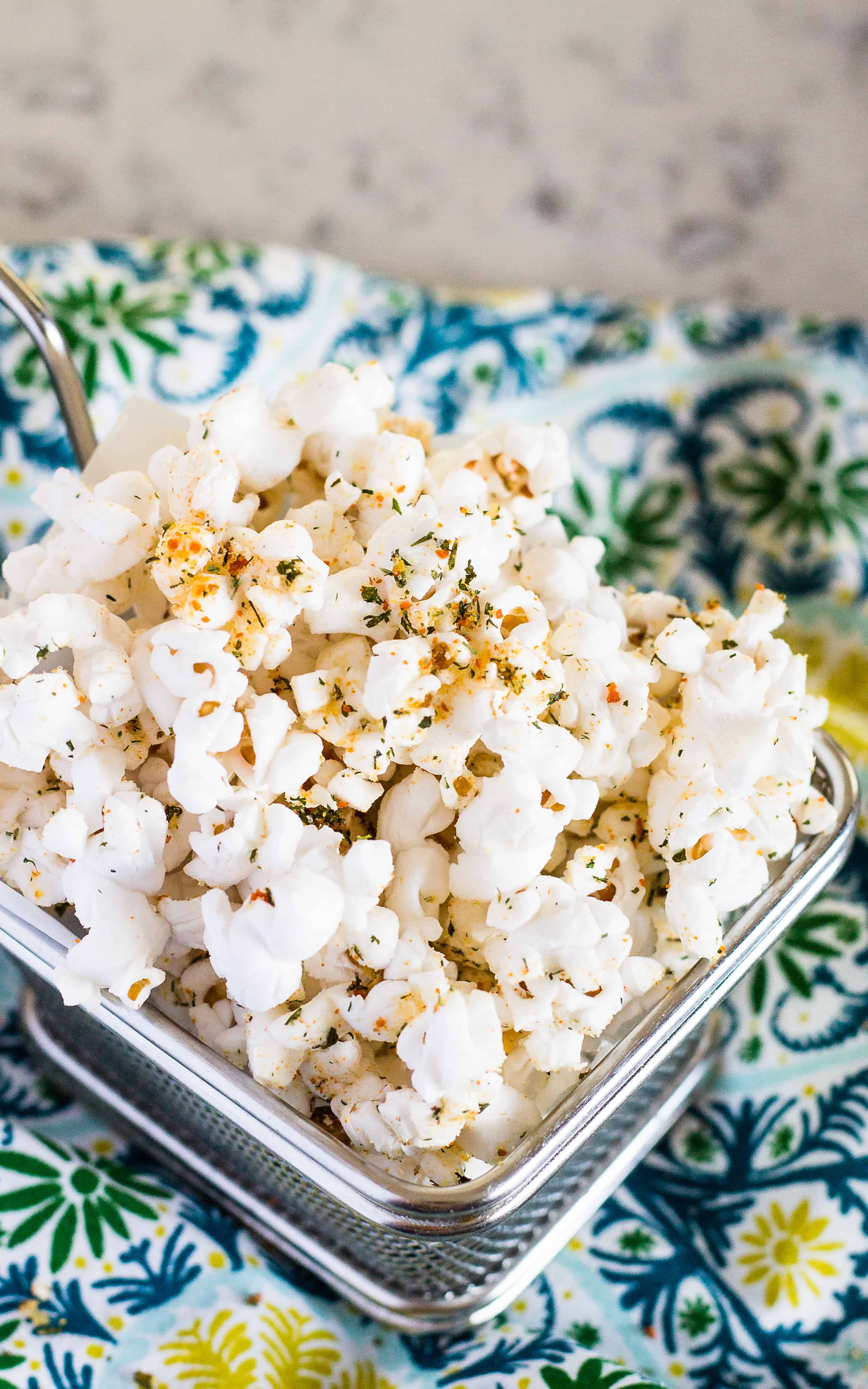 Buffalo Ranch Popcorn | Take Two Tapas | #BuffaloRanch #PopcornRecipes #HealthyPopcornRecipes #HotSauce #BuffaloRanchPopcorn