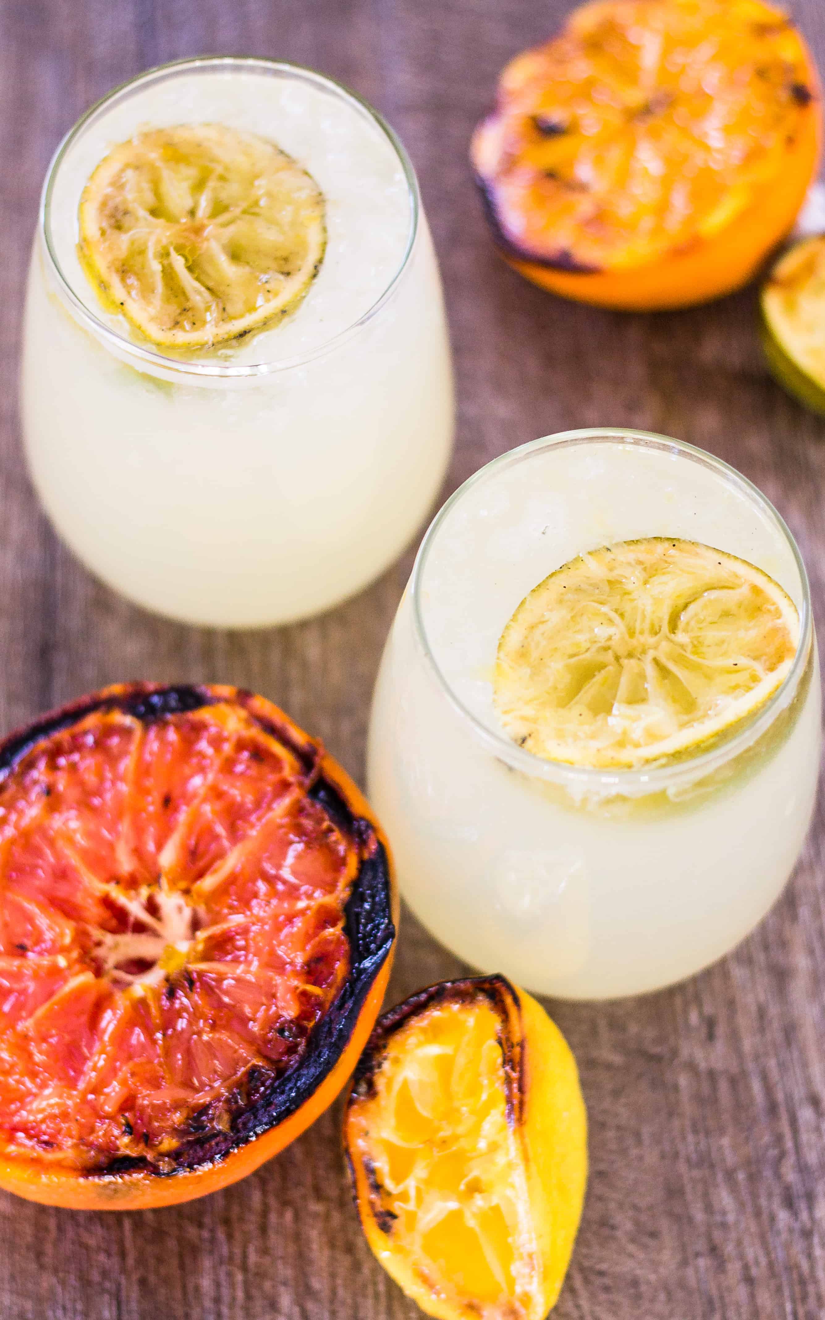 Grilled Caramelized Citrus Smash | Take Two Tapas | #GrilledCitrus #SummerCocktails #Grapefruit #Limes #VodkaCocktails