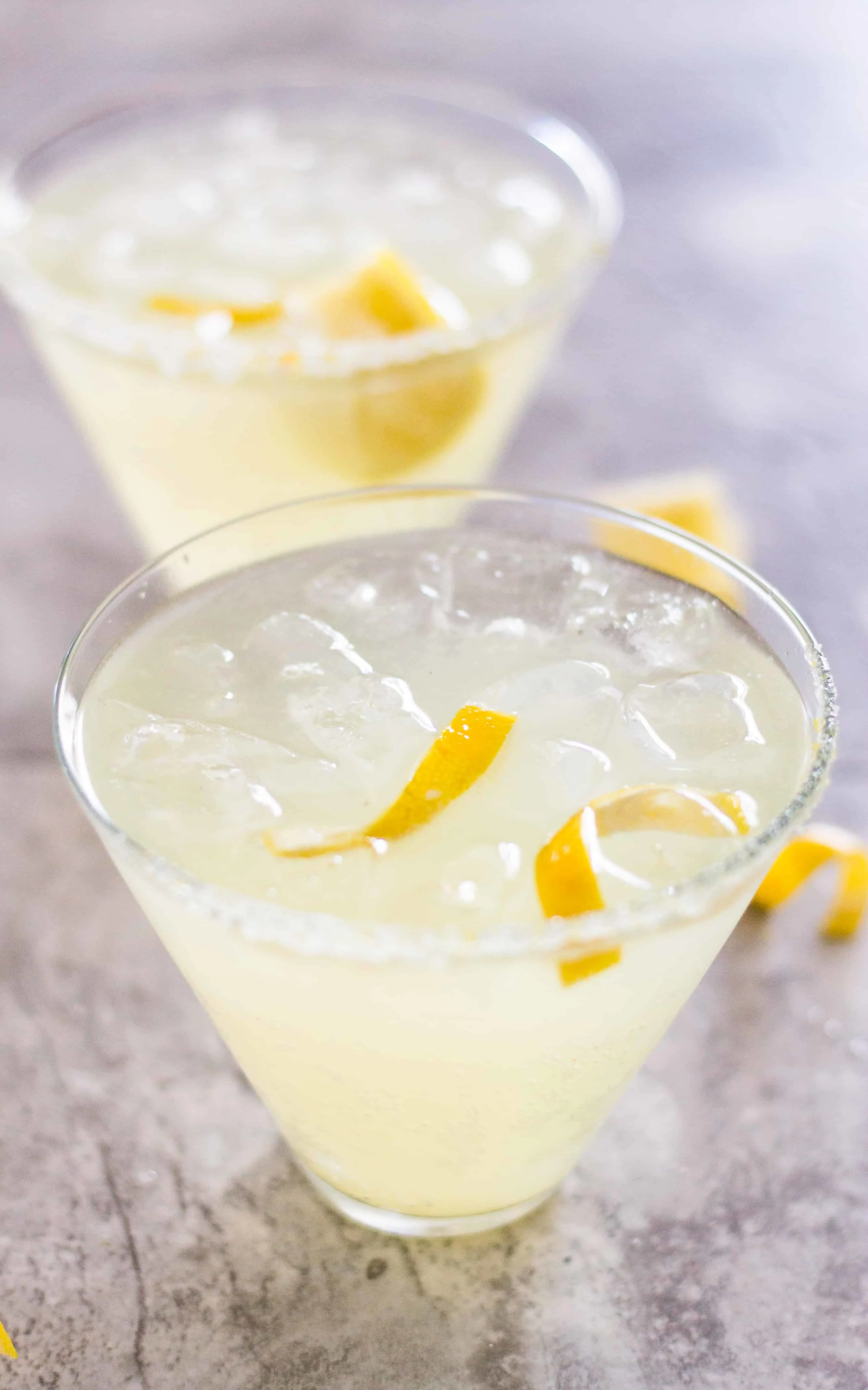 Garnish the Lemon Drop Dazzler with a few lemon twists