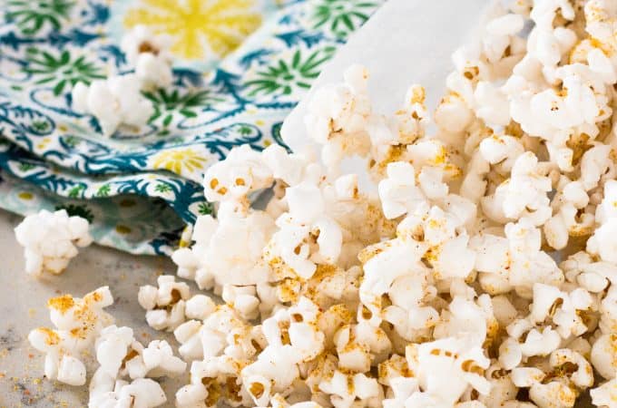 Gluten-Free Spicy Nacho Popcorn | Take Two Tapas | #DoritoSeasoning #PopcornSeasoning #glutenfreerecipe #NutritionalYeastRecipes #SpicyNachoPopcorn
