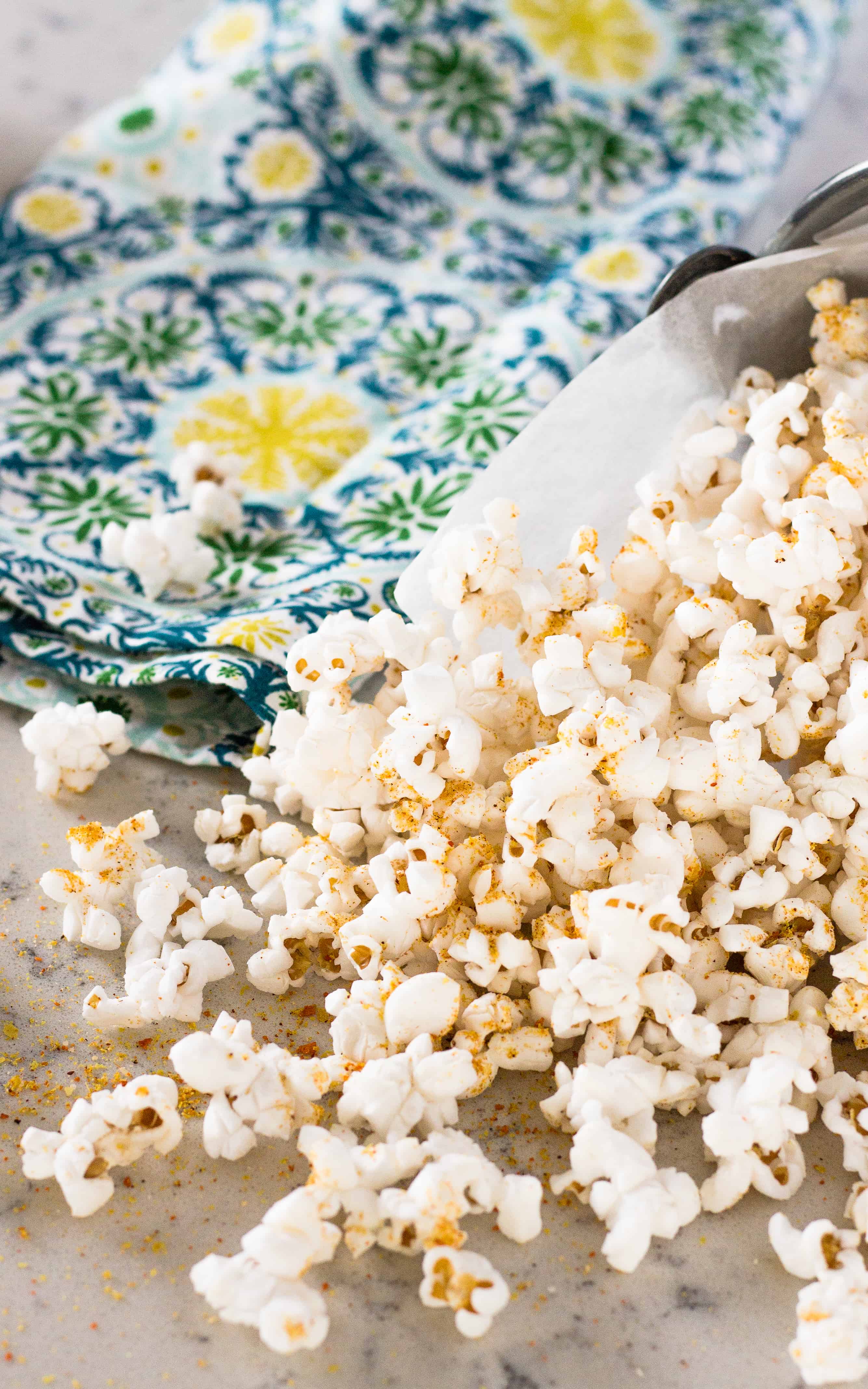 popcorn spilling out on to a table