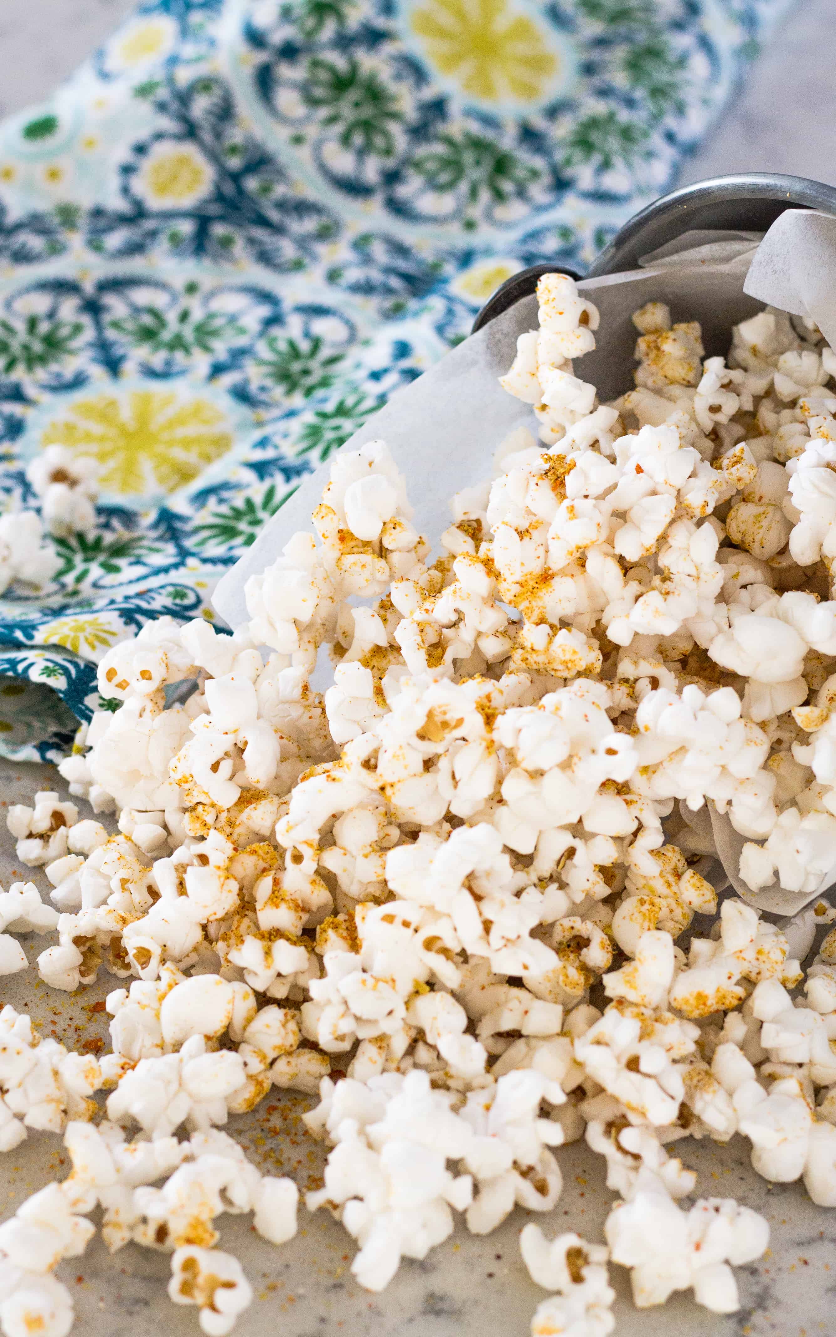 spilled bucket of popcorn