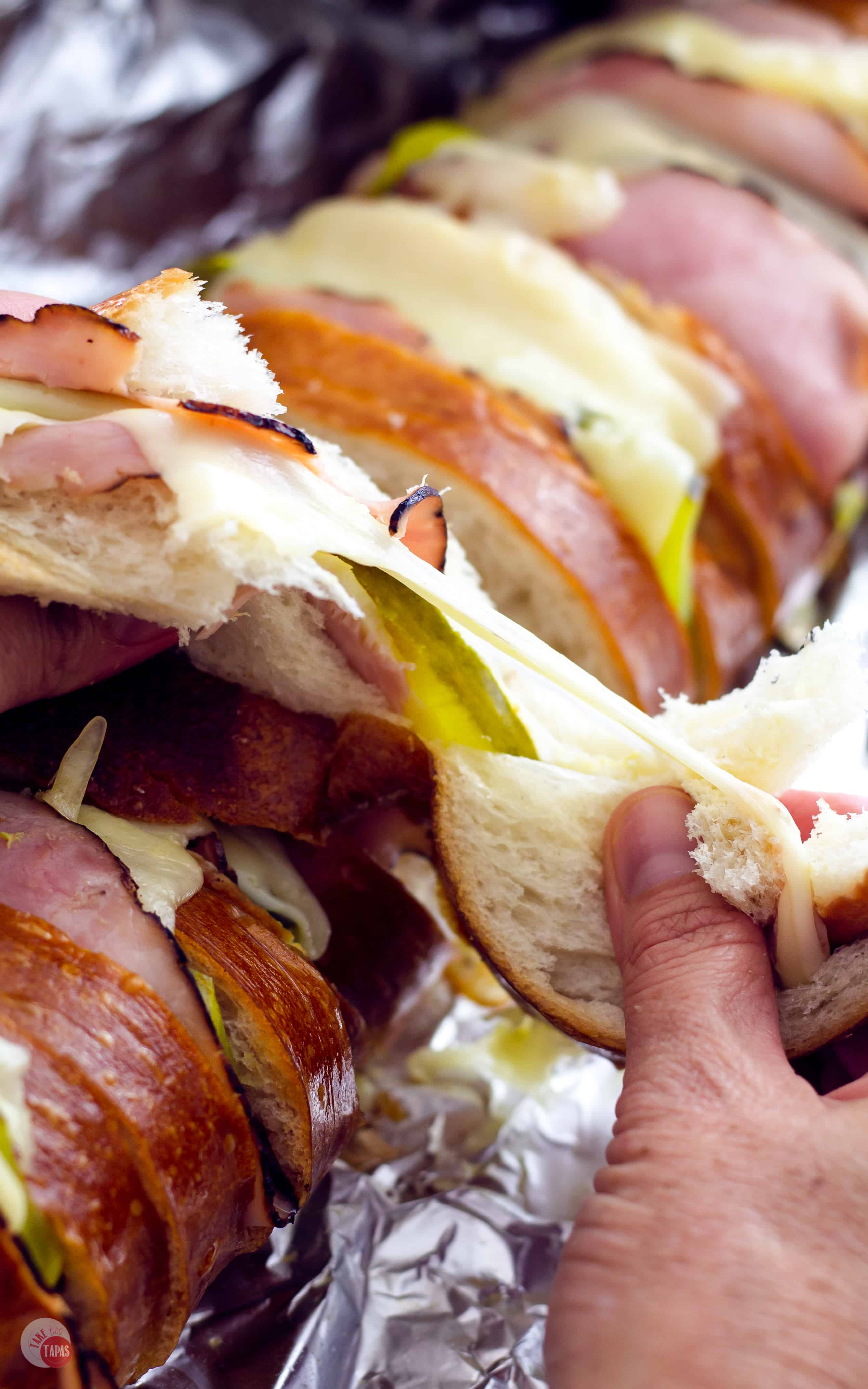 Extra Cheese Cuban Sandwich Loaf for a Crowd - Tailgating Sandwiches