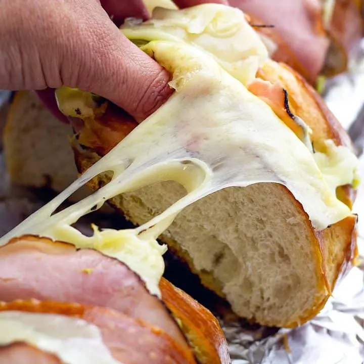 Pulling away part of the sandwich