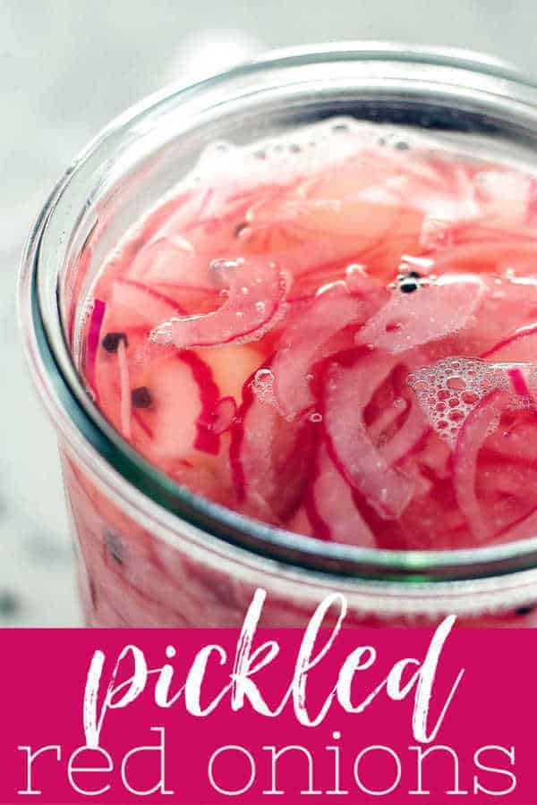 pinterest pin image of pickled red onions