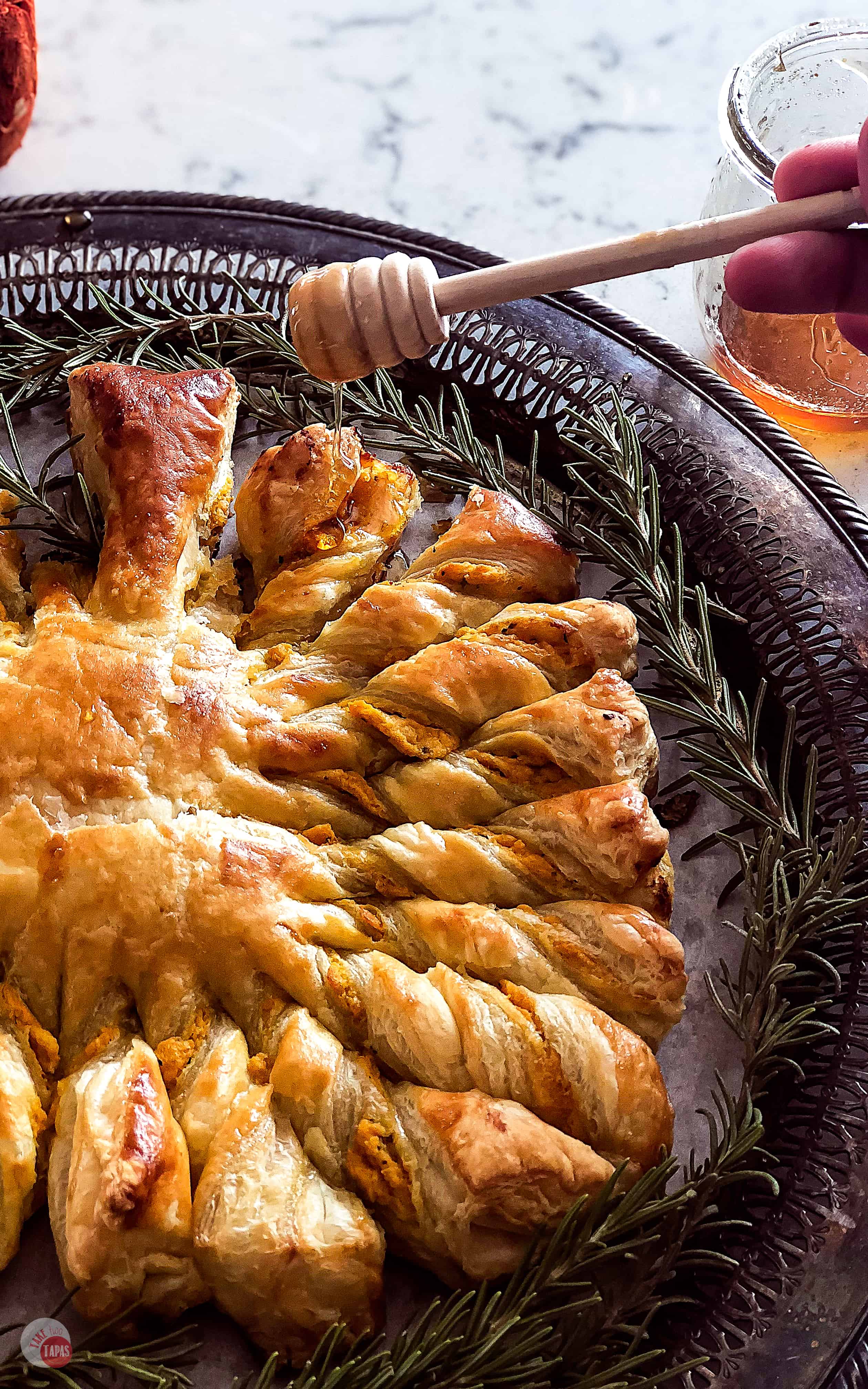 Easy Golden Brown and Flaky Pumpkin Pull Apart Puff Pastry | Take Two Tapas | #PuffPastryRecipe #PumpkinRecipe #PullApartBread #FallRecipe #AppetizerRecipe #HolidayFoods #EasyHolidayRecipe