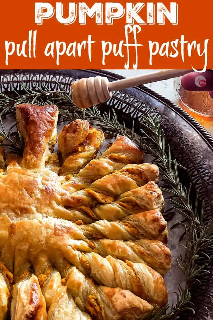 Easy Pumpkin Pull Apart Puff Pastry | Take Two Tapas | #PuffPastryRecipe #PumpkinRecipe #PullApartBread #FallRecipe #AppetizerRecipe #HolidayFoods #EasyHolidayRecipe