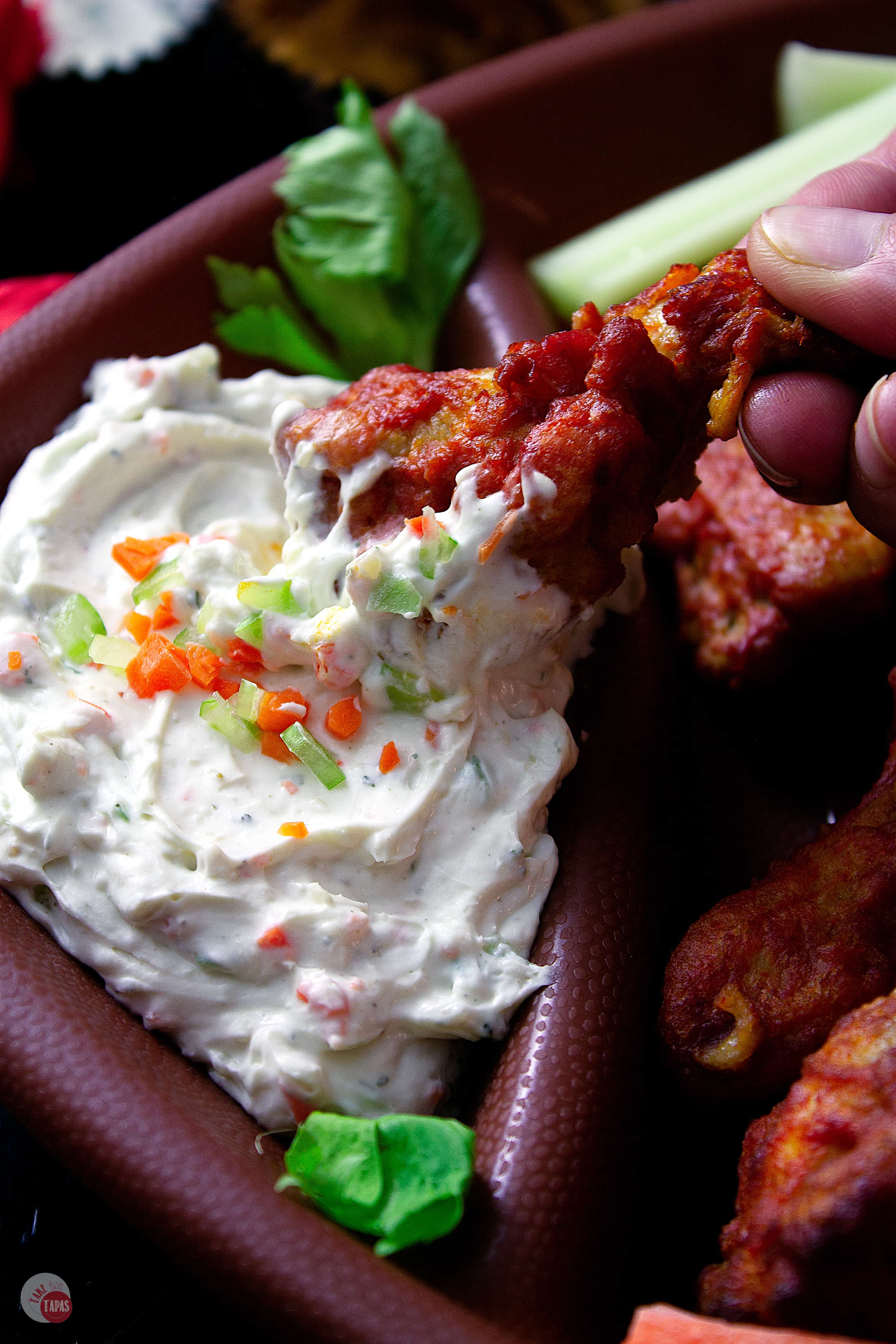 Bleu Ranch Chicken Wing Dip - Tailgating Dip &amp; Nibbles