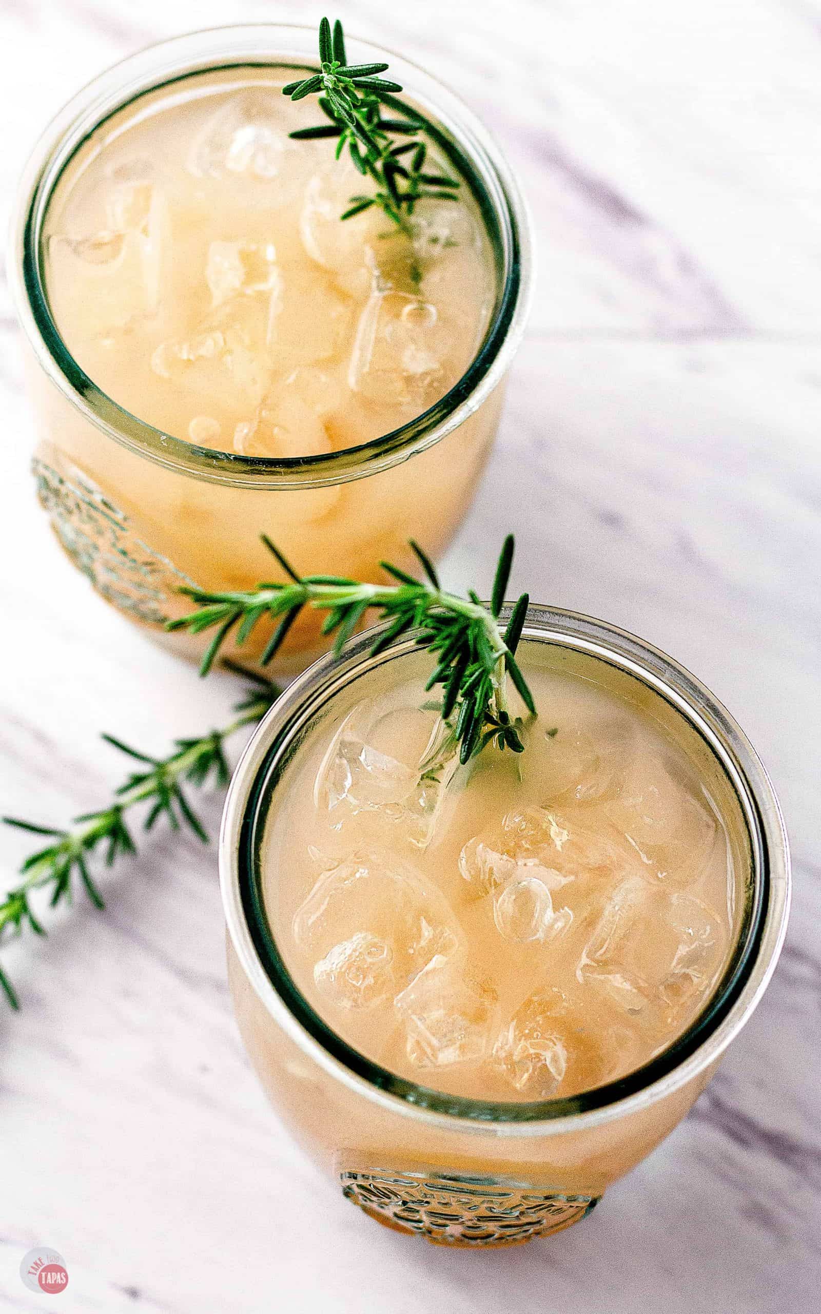 Overhead shot of Grapefruit Rosemary Rum Punch