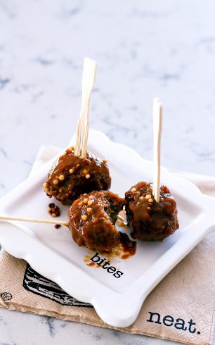 Crockpot Honey Mustard Meatballs - Take Two Tapas