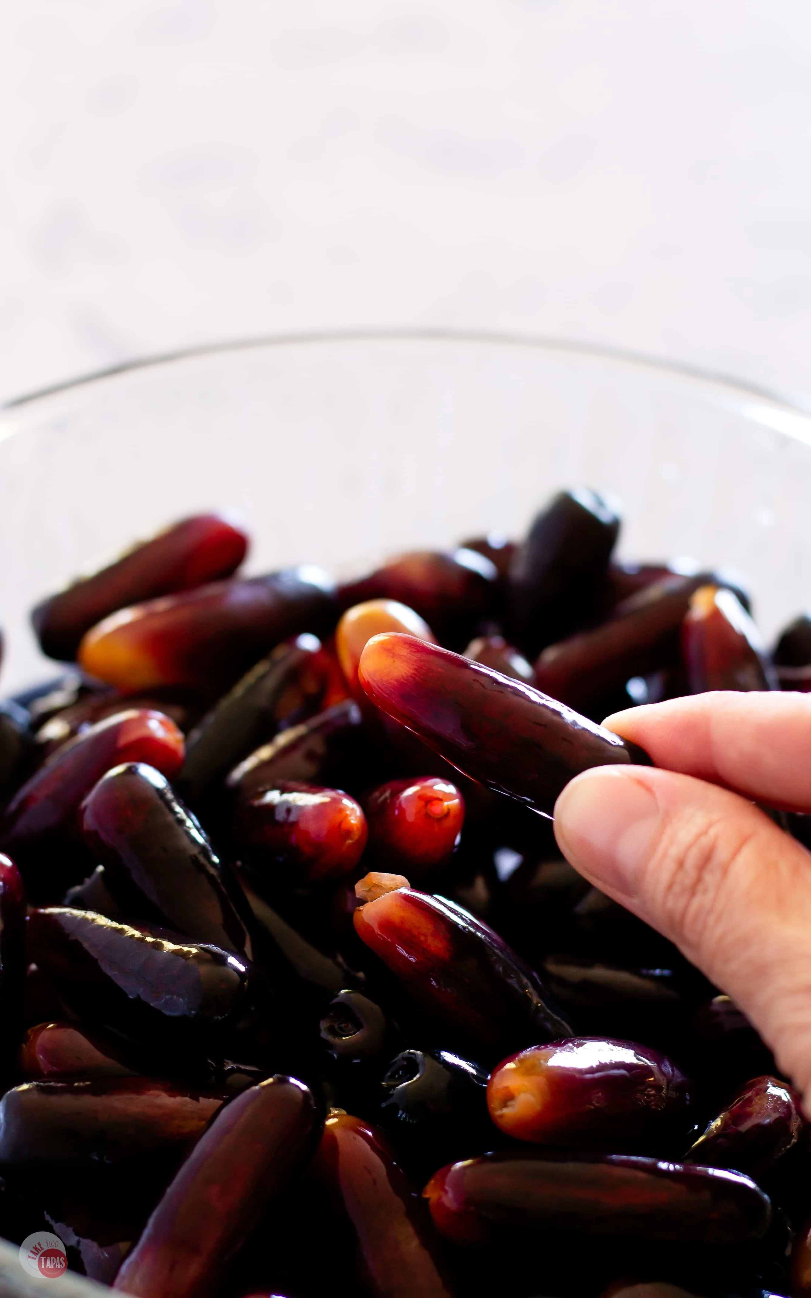 I chose Moon Drop grapes for these tequila infused grapes for my Halloween party because they look like toes. | Take Two Tapas | #TequilaRecipe #DrunkGrapes #BoozySnacks