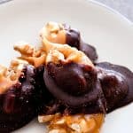 Individual Salted Dark Chocolate Walnut Amaretto Turtles| Take Two Tapas | #AD #MakeSomethingDivine @divinechocusa #Choctoberfest