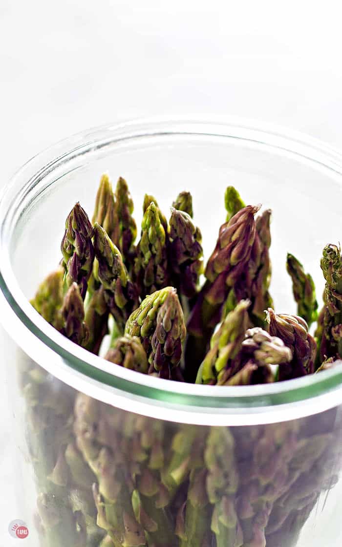 asparagus spears in a jar