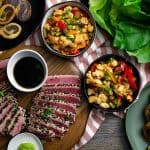 This Asian Tapas Menu is perfect for a holiday party! | Take Two Tapas | #AsianTapasMenu #TapasMenu @anolon #AD #KitchenCreativity