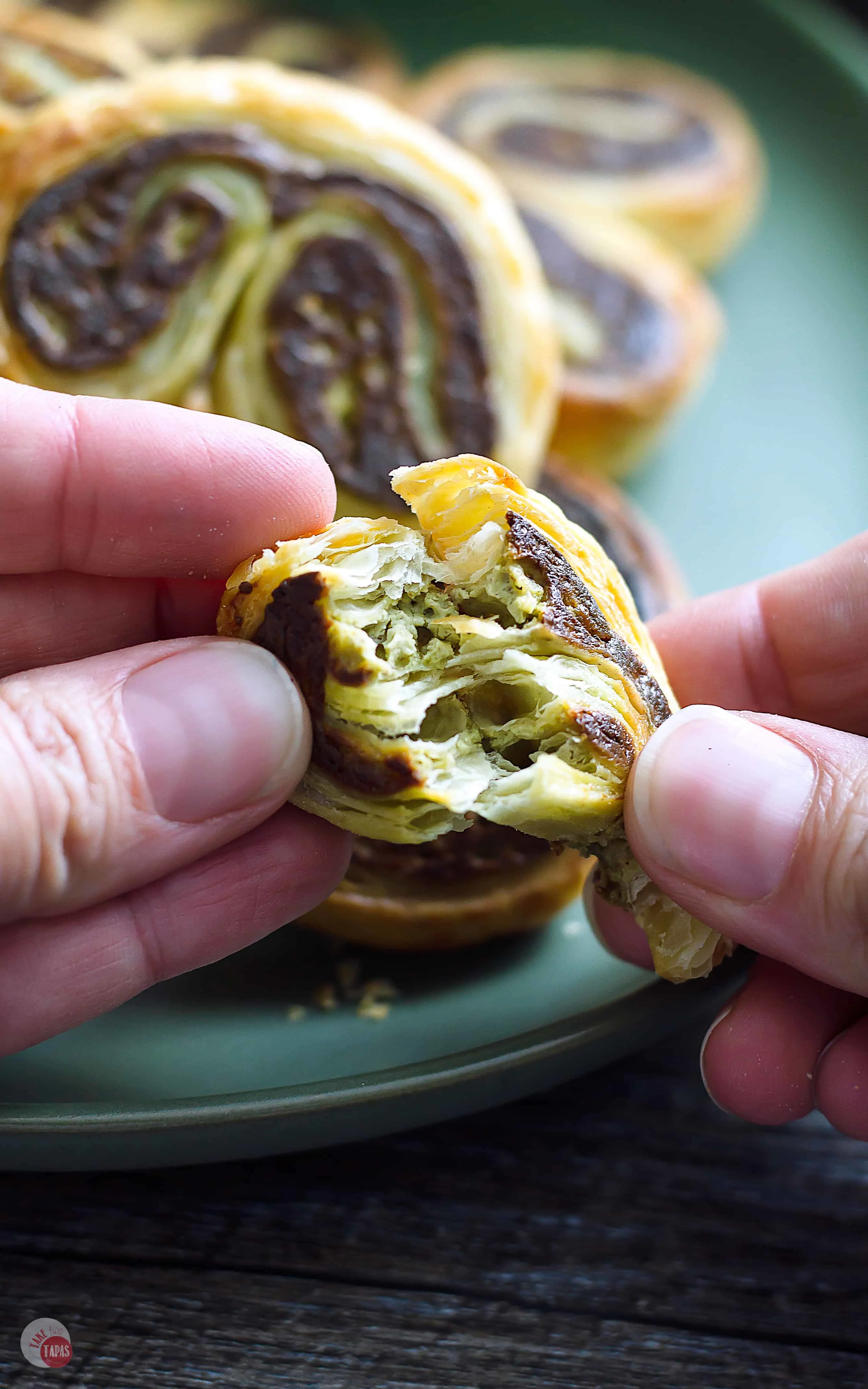 Flaky layers of chai, cream cheese and matcha for dessert | Asian Tapas Menu | Take Two Tapas | #AsianTapasMenu #TapasMenu @anolon #AD #KitchenCreativity