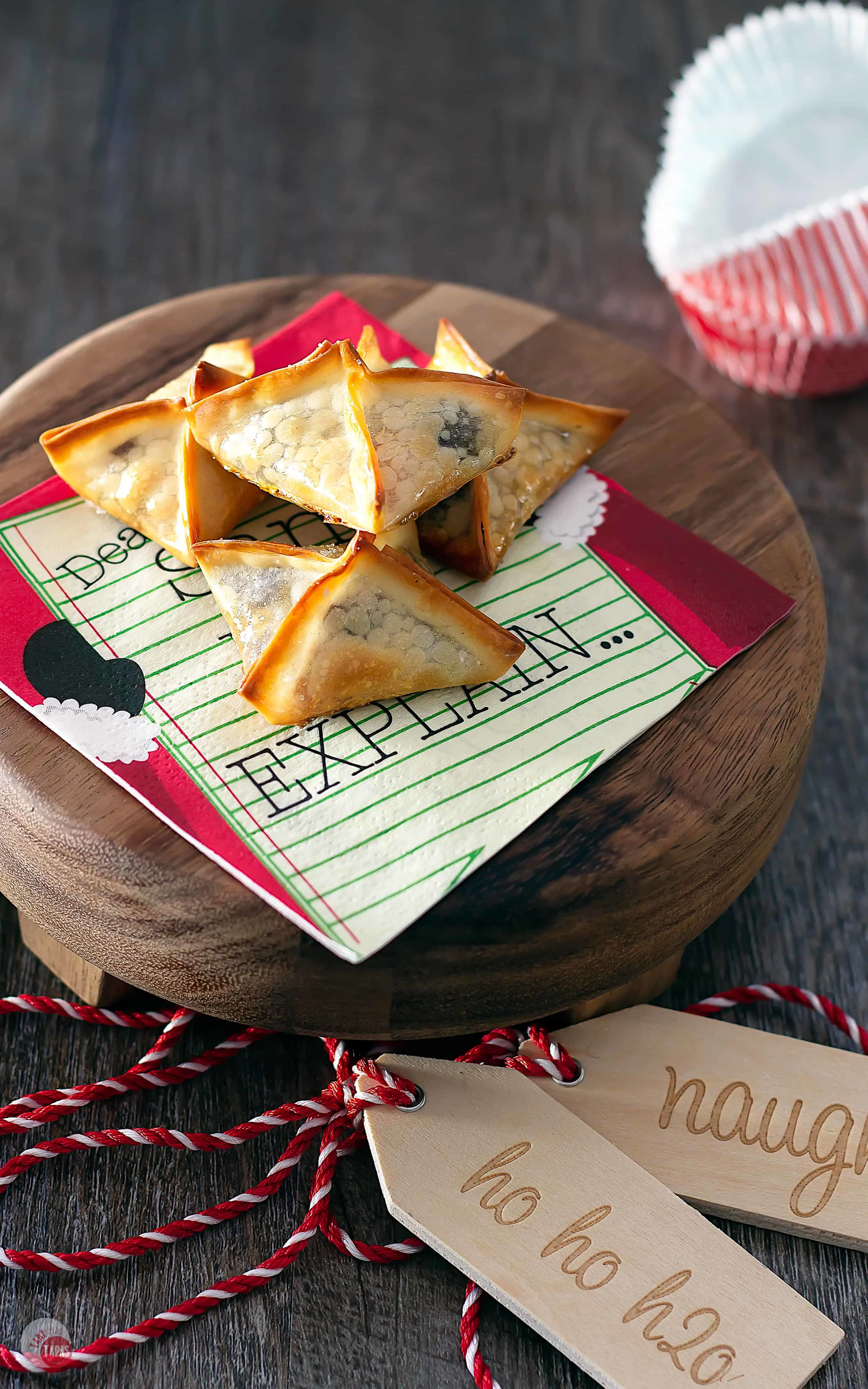 These Turtle Wonton Kisses make great edible gifts for the holidays | Take Two Tapas | #Turtles #WontonCookies