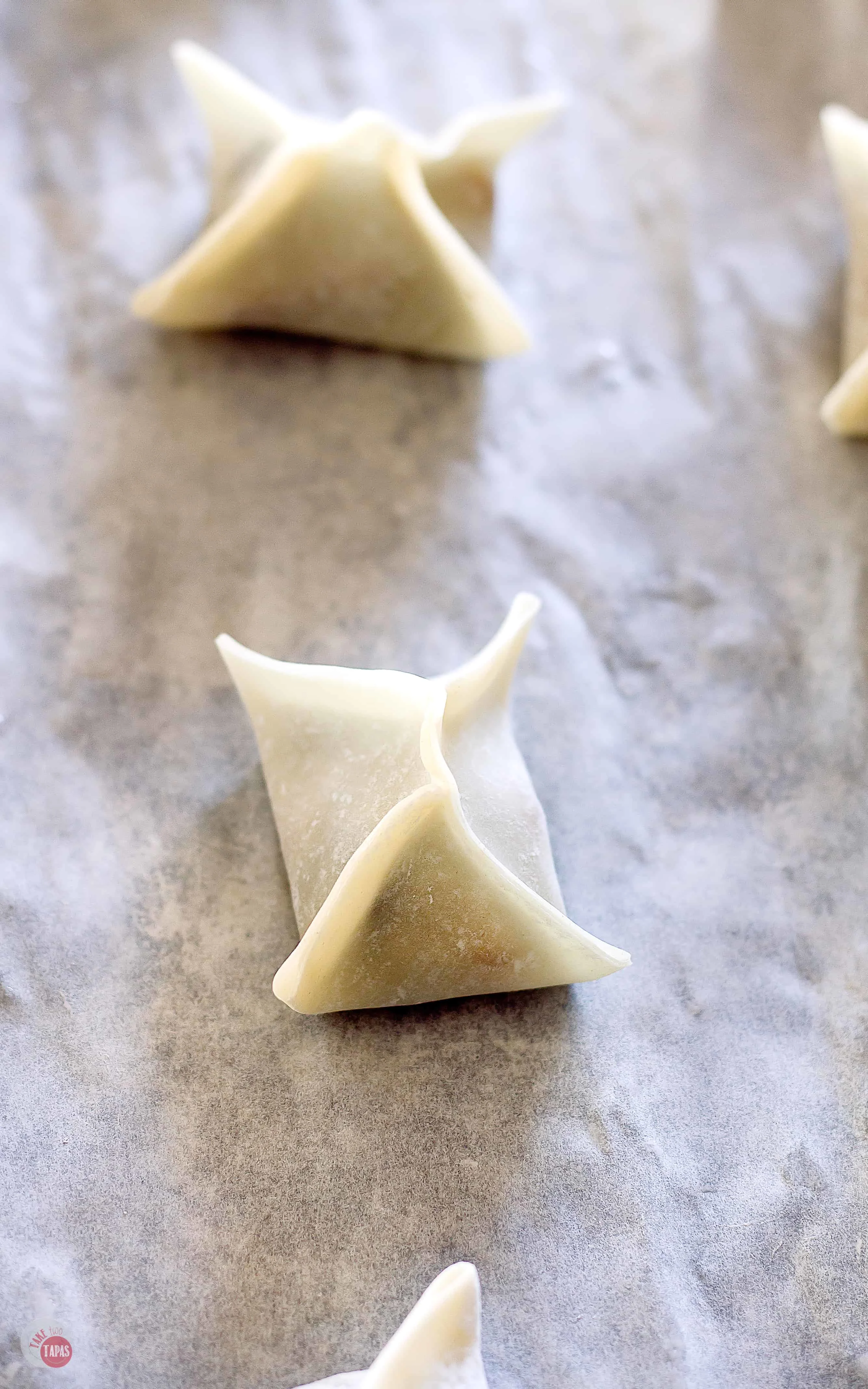 wontons ready to go in oven