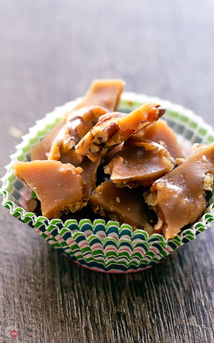 Crispy and Sweet Pecan Butter Rum Toffee | Take Two Tapas | #Toffee #ButterRum #pecan #AD #ChristmasSweetsWeek @LorAnnOils
