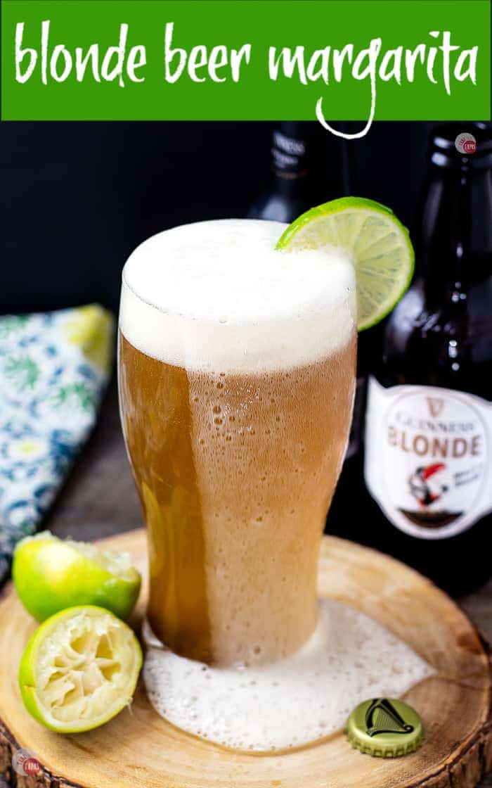 A Beer Margarita is a great alternative to a classic margarita! With Guinness Blonde they are perfect for St. Patrick's Day! | Take Two Tapas | #BeerCocktail #BeerMargarita #GuinnessBeer