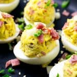 Muffuletta Deviled Eggs are perfect for Mardi Gras! | Take Two Tapas | #Muffuletta #DeviledEggs #MardiGras