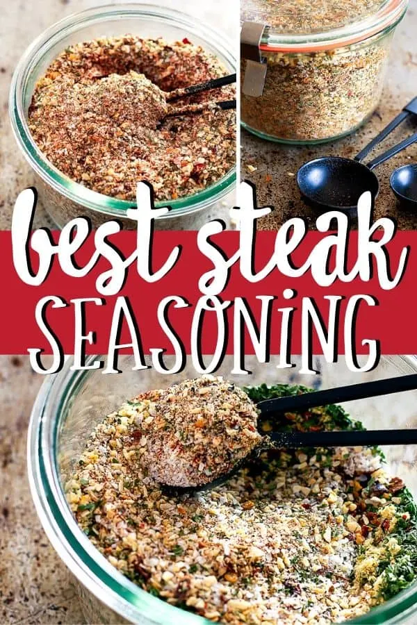 Pinterest tri image with text "best steak seasoning"