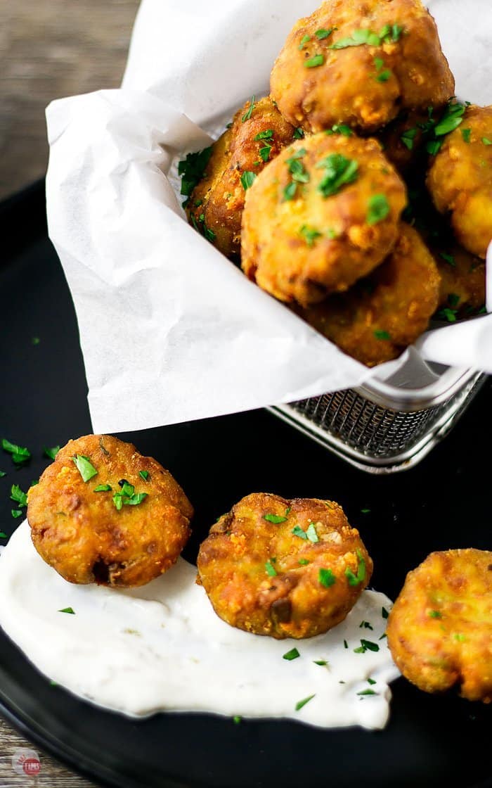 Cheesy Potato Tots are made with leftover potatoes and make delicious taco tater tots #TaterTots #PotatoRecipes #FingerFoods