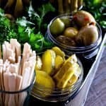 Close up of pickles on the relish tray
