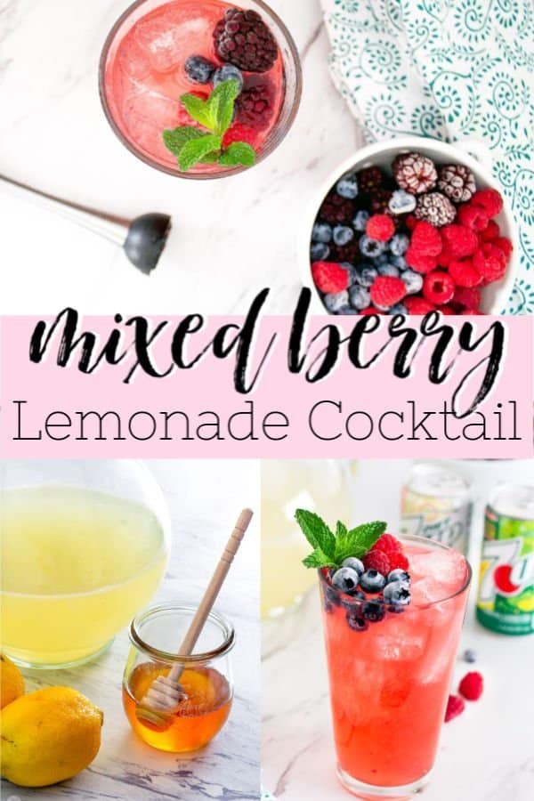 pinterest collage of sparkling mixed berry lemonade