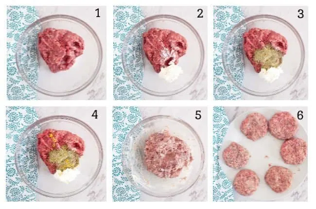 process collage of making lamb sliders