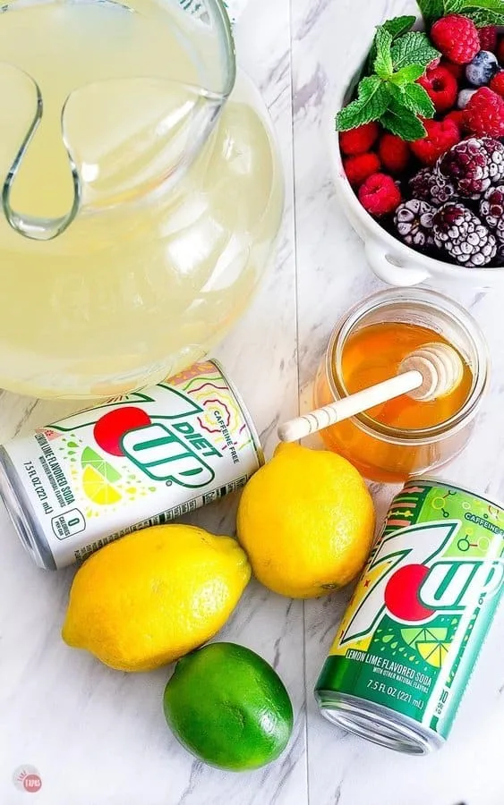 ingredients for sparkling berry lemonade