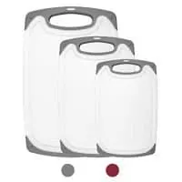 HOMWE Kitchen Cutting Board (Set of Three, Gray)