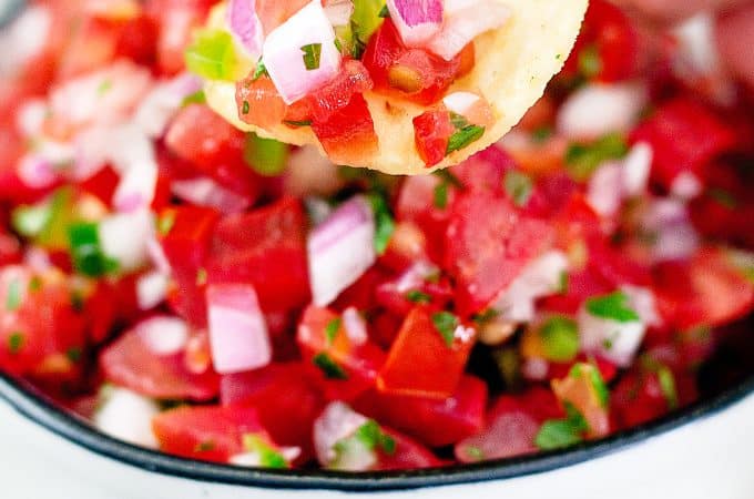This classic and authentic Pico de Gallo is the best fresh tomato salsa that you can make. 5 ingredients is all you need and it's not just salsa either!