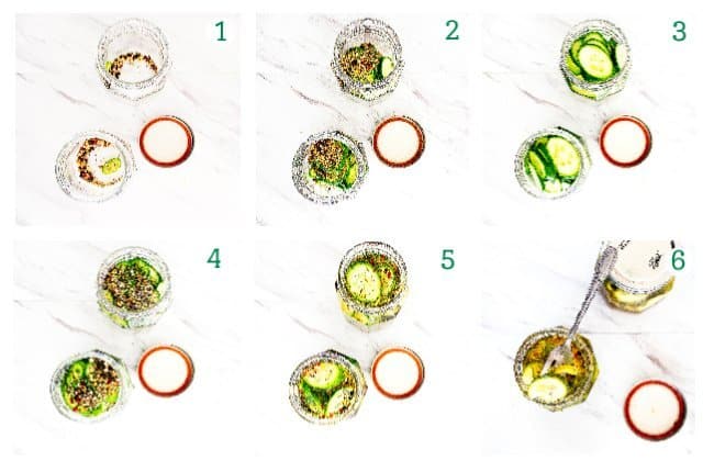 collage picture of how to make beer pickles