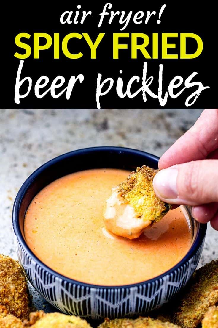 pinterest image of beer pickles