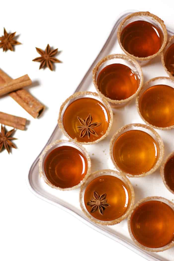 apple cider bourbon jello shots