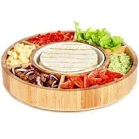 Rotating Appetizer Serving Platter - Bamboo Wood