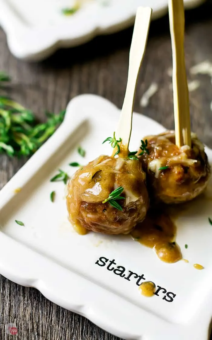 close up of meatballs on small plate