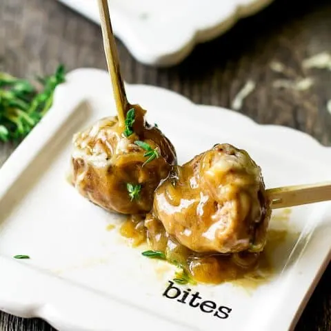 French Onion Meatballs