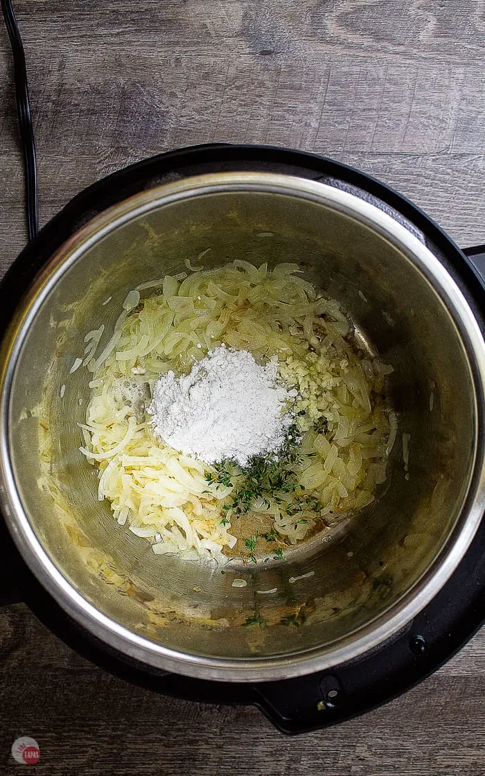 onions and flour in instant pot