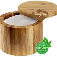 Salt or Spice Box with Lid, Bamboo