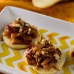 Caramel Apple Shortbread Bruschetta on serving plate