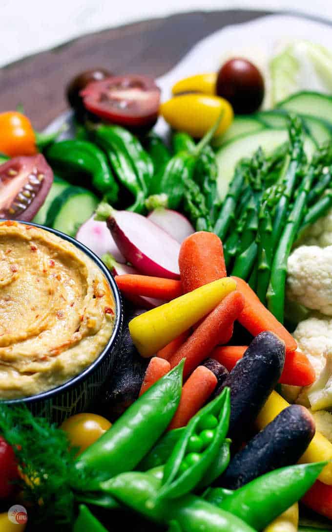 close up of carrots on a veggie tray