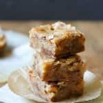 Apple Cinnamon Blondies on a paper cupcake holder