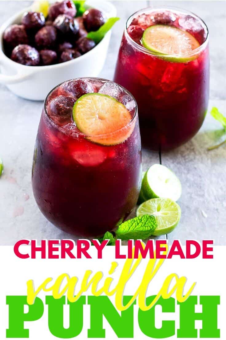 pinterest image for cherry limeade punch